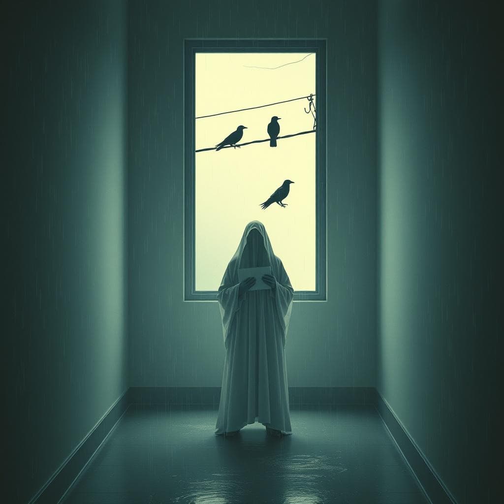 Crows on Telephone Wires 